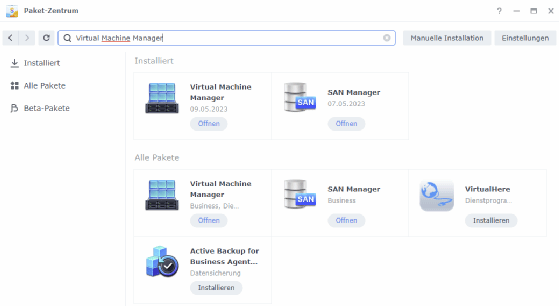 Abbildung 4: Der Synology Virtual Machine Manager kann verschiedene Betriebssysteme virtualisieren, darunter auch Windows 11 und Windows Server 2025.
