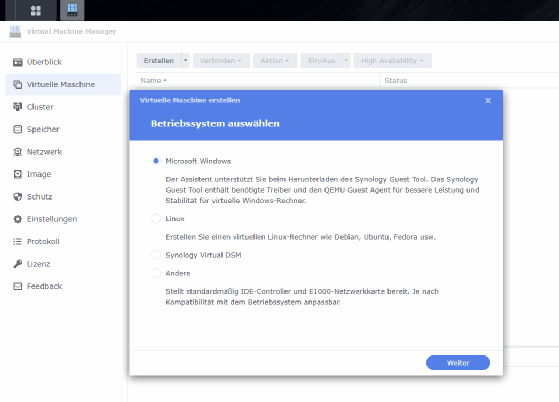 Abbildung 6: Assistent zur Erstellung einer neuen virtuellen Maschine mit Auswahl des Betriebssystems „Microsoft Windows“ als Grundlage für eine Windows-11-VM.