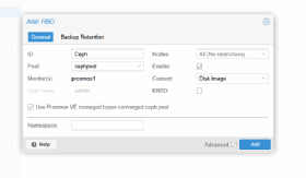 Abbildung 6: Storage-Pool aus Ceph in Proxmox einbinden.
