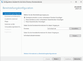 Abbildung 1: Hinzufügen eines Domänencontrollers zu einer bestehenden Domäne.