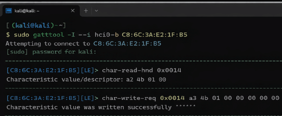 gatttool zur Untersuchung von BLE-Geräten