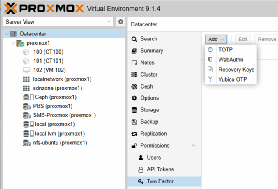 Abbildung 4: Die Zwei-Faktor-Authentifizierung lässt sich in der Weboberfläche aktivieren.