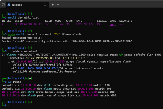 Verbindungsaufbau mit WLAN und Abrufen der Informationen.