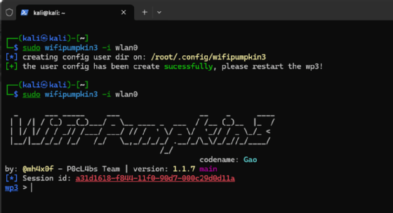 Einrichten und starten von wifipumpkin3.