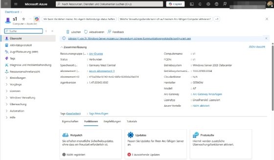 Abbildung 2: Azure Arc verbindet lokale Server mit der Azure-Cloud.