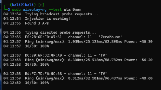 Frame Injection mit Airreplay.