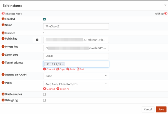 WireGuard lässt sich in OPNsense einfach aktivieren.