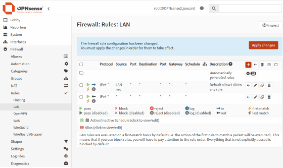WireGuard mit OPNsense: Passende Firewall-Regeln erstellen.