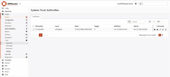OPNsense und OpenVPN: Passende CA.
