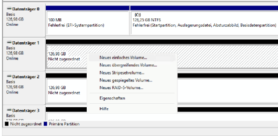 Abbildung 1: Lokale Laufwerke lassen sich auch in Windows Server 2025 noch einfach als Storage-Basis einbinden.